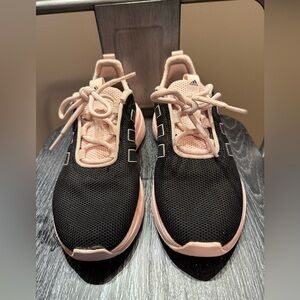 Adidas Black and Light Pink Running Shoes Youth Size 2
